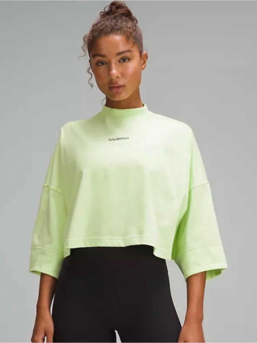 lululemon heavy cotton cropped 3/4 sleeve